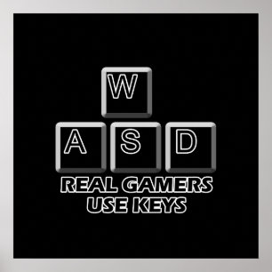 WASD - Real Gamers Använda Nycklar Poster