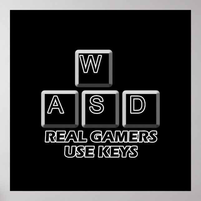 WASD - Real Gamers Använda Nycklar Poster (Framsidan)