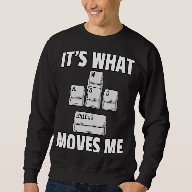 WASD-spelare för spel-videospel E-idrottspelare Lång Ärmad Tröja (Framsida)