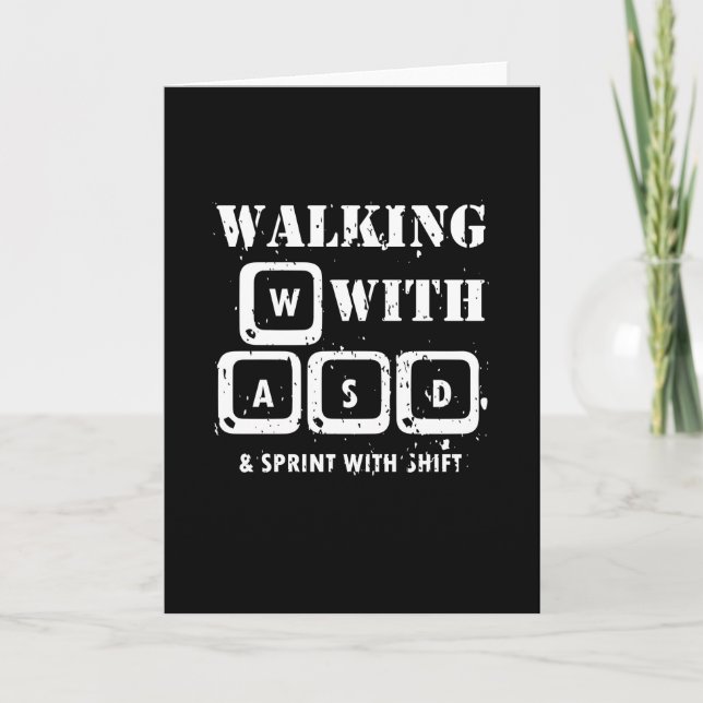 WASD - Spelargrußkort för PC-spelfans Kort (Framsida)