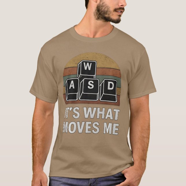 WASD Speltangent Roligt PC-spelardesign Dator Ne T Shirt (Framsida)