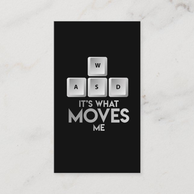 WASD-tangentbord stämm PC:N som spelar Visitkort (Framsida)