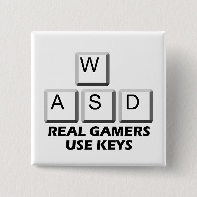 WASD - Verkliga Gamersanvändanycklar Knapp (Framsida)