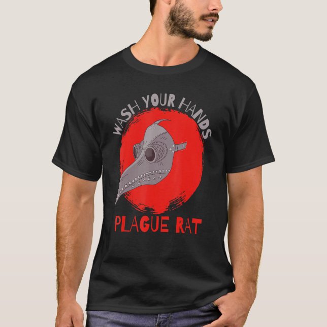 Wash Your Hands Plague Rat Medieval Plague Doctor T Shirt (Framsida)