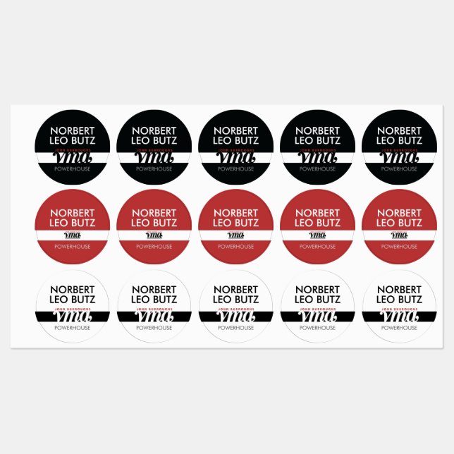 Washable Waterproof Sticker Label Black Red White (Ark)