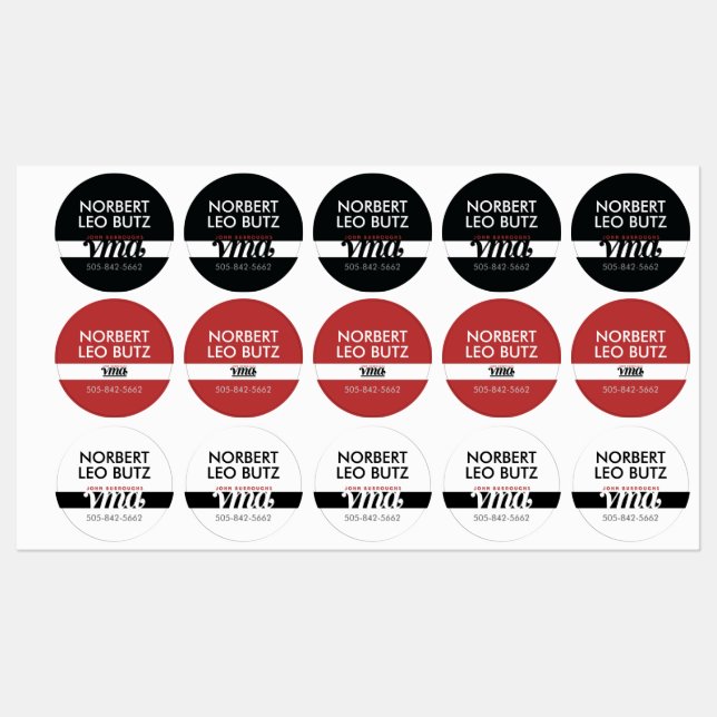 Washable Waterproof Sticker Label Black Red White (Ark)