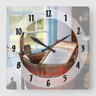 Washboard Fyrkantig Klocka