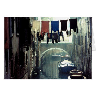 Washday i den Venedig italien Hälsningskort