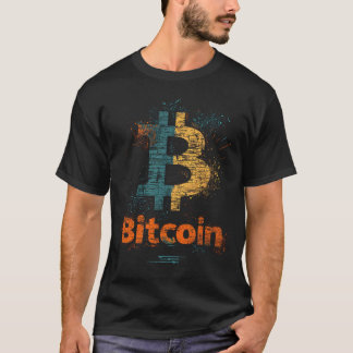 Washed Bitcoin Logo Crypto Blockchain Design T Shirt