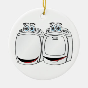 Washer Dryer-Tecknad Julgransprydnad Keramik