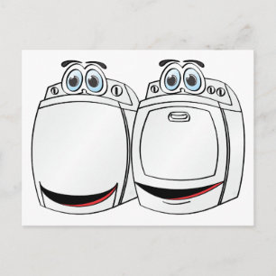 Washer Dryer-Tecknad Vykort