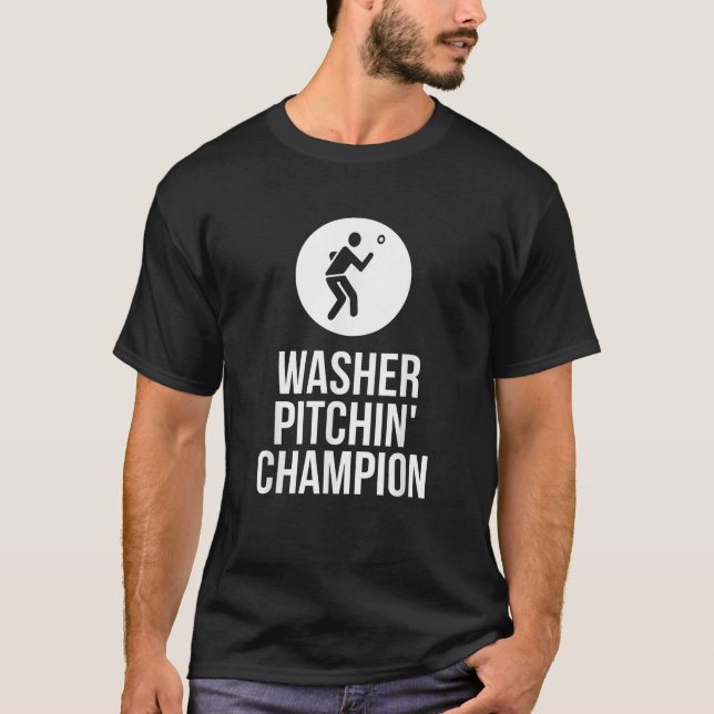 Washer Pitchin Champion Funny Washers Game T Shirt (Framsida)