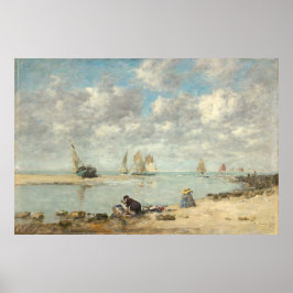 Washerdare nära Trouville, Eugène Boudin Fine Art Poster