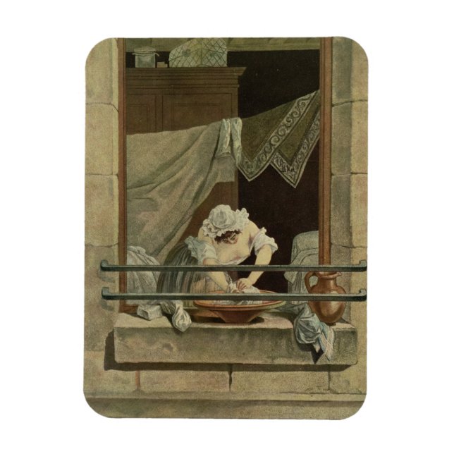 Washerkvinna, graverad av J. Laurent Julien (c1) Magnet (Vertikal)