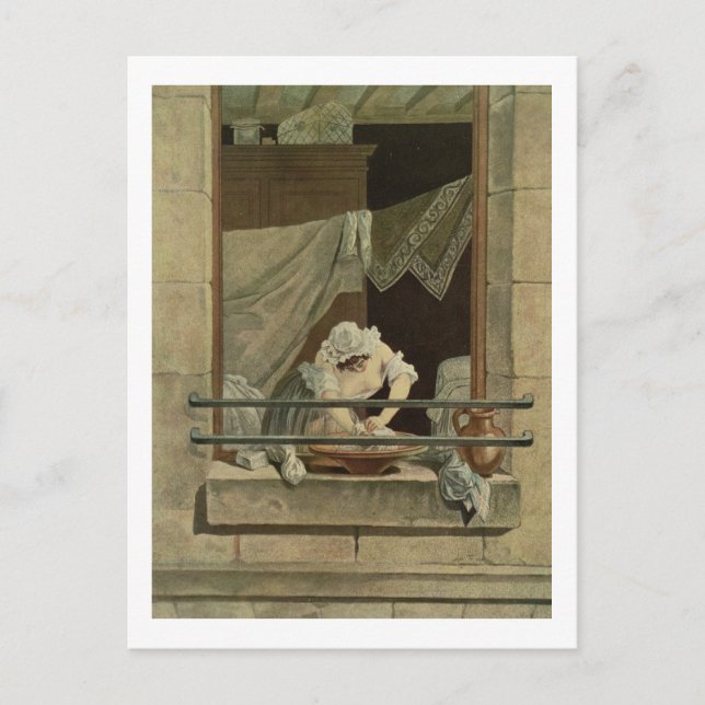 Washerkvinna, graverad av J. Laurent Julien (c1) Vykort (Framsida)