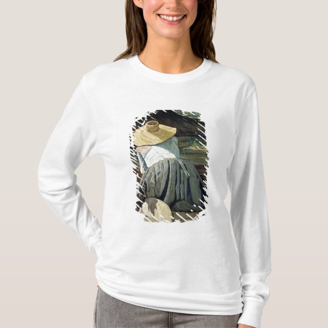 Washerwoman vid floden, 1860 tee (Framsida)