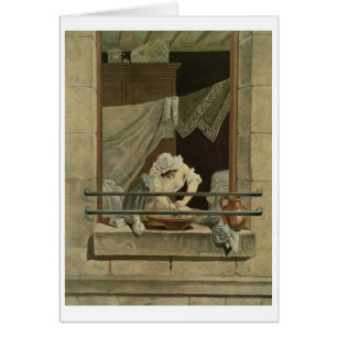 Washerwomanen som inristas av J. Laurent Julien Hälsningskort