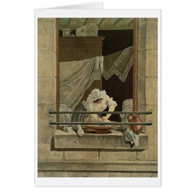 Washerwomanen som inristas av J. Laurent Julien Hälsningskort (Framsidan)