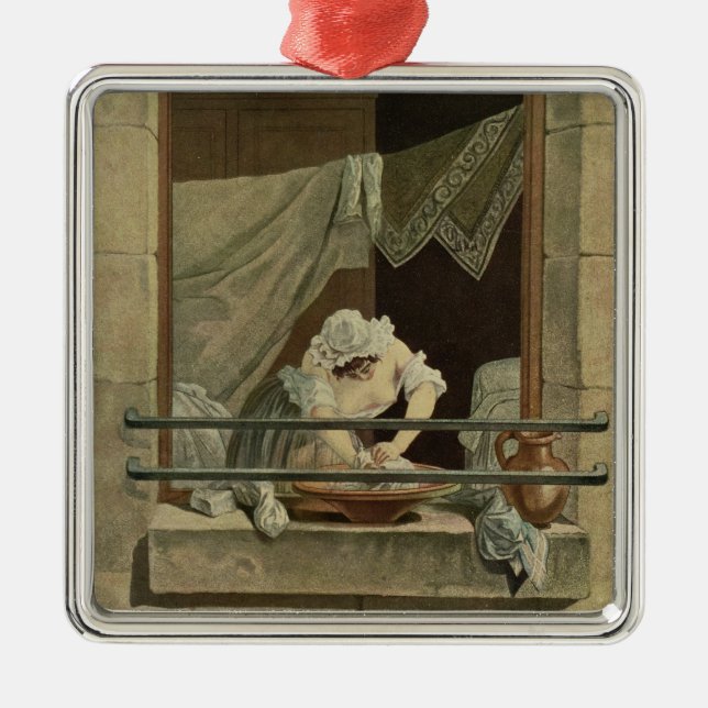Washerwomanen som inristas av J. Laurent Julien Julgransprydnad Metall (Framsidan)