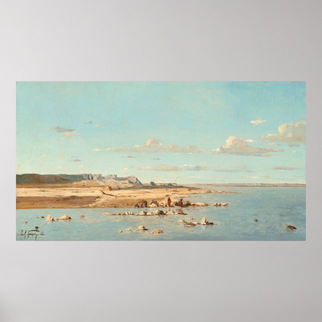 Washerwomen - Charles-François Daubigny Fine Art Poster (Framsidan)