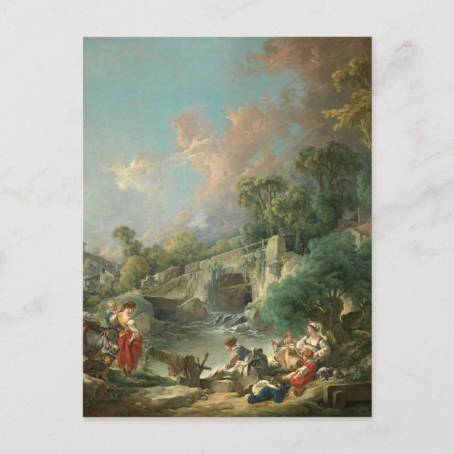 Washerwomen - François Boucher Vykort (Framsida)