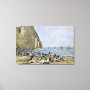 Washerwomen på stranden av Etretat, 1894 Canvastryck