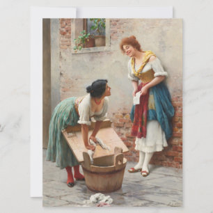 Washerwomen Sharing the News Kort