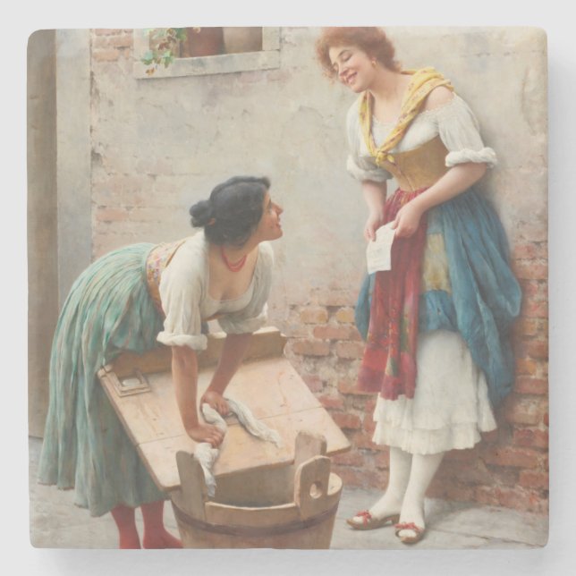 Washerwomen Sharing the News Stenunderlägg (Framsidan)