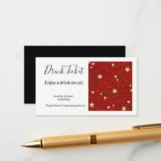 Washi Paper Drink Ticket Enclosure Card Tilläggskort