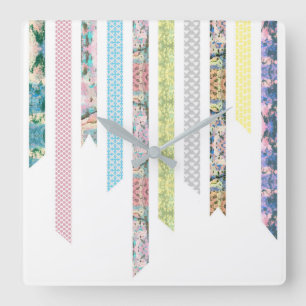 Washi tejpar pastell DIY & bandremsor för Fyrkantig Klocka
