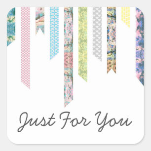 Washi tejpar pastell DIY & personligen för Fyrkantigt Klistermärke