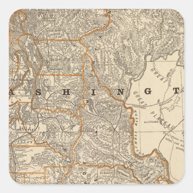 Washington 2 fyrkantigt klistermärke (Framsida)