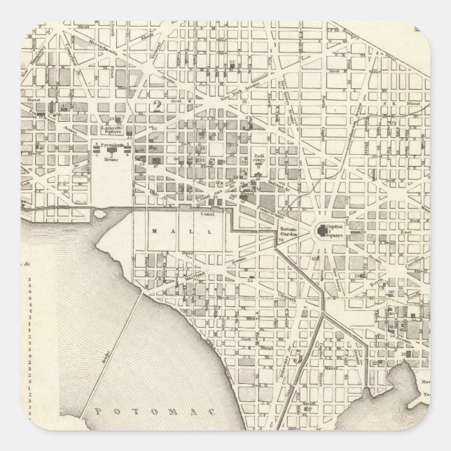 Washington 4 fyrkantigt klistermärke (Framsida)