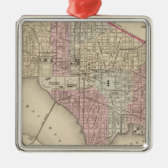 Washington 4 julgransprydnad metall (Framsidan)