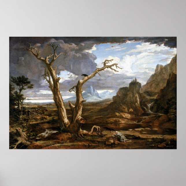 Washington Allston Elijah i öknen Poster (Framsidan)