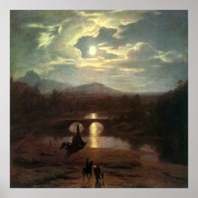 Washington Allston / Moonlit Ligcape, 1809 Poster (Framsidan)
