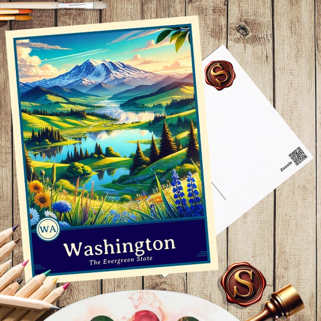 Washington | Anime Stil Cel Shaded-vykort Vykort (Skapare uppladdad)