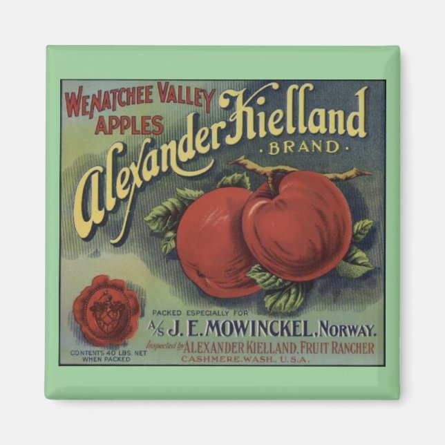 Washington Apples Låda Lable Magnet (Framsidan)