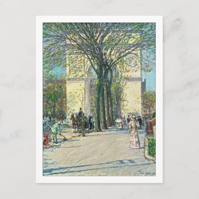 Washington Arch New York av Childe Hassam Vykort (Framsida)