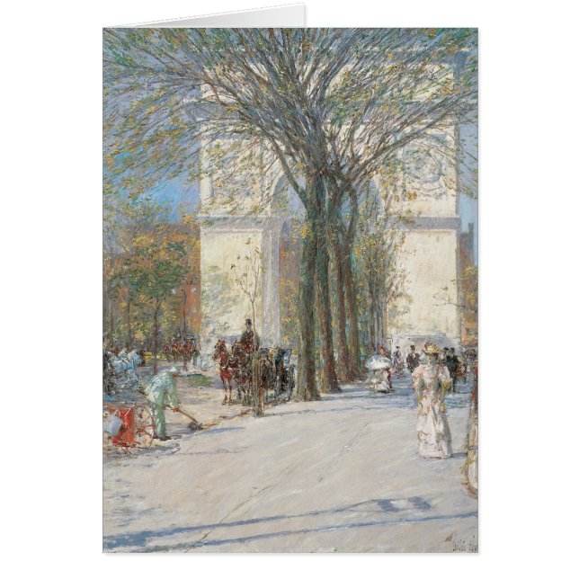 Washington Arch, Spring av Frederick Childe Hassam Hälsningskort (Framsidan)