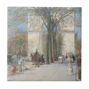 Washington Arch, Spring av Frederick Childe Hassam Kakelplatta