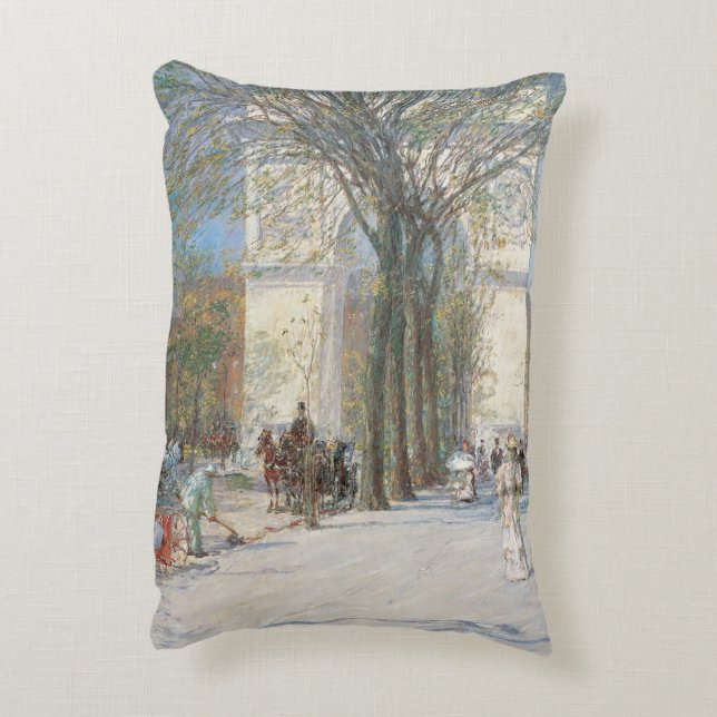 Washington Arch, Spring av Frederick Childe Hassam Prydnadskudde (Baksidan(Vertikal))