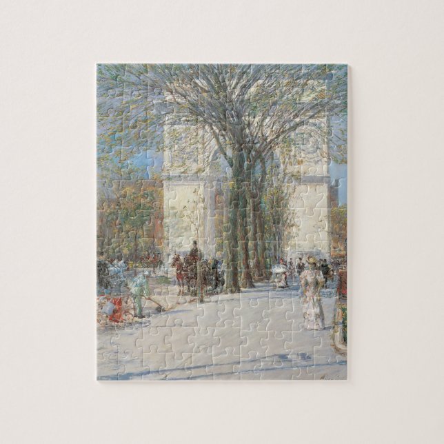 Washington Arch, Vår, av Frederick Childe Hassam Pussel (Vertikal)