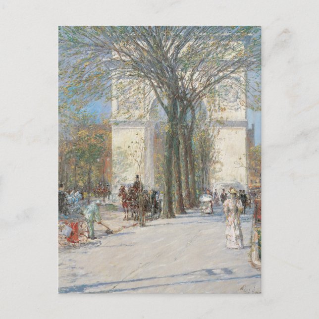 Washington Arch, Vår, av Frederick Childe Hassam Vykort (Framsida)