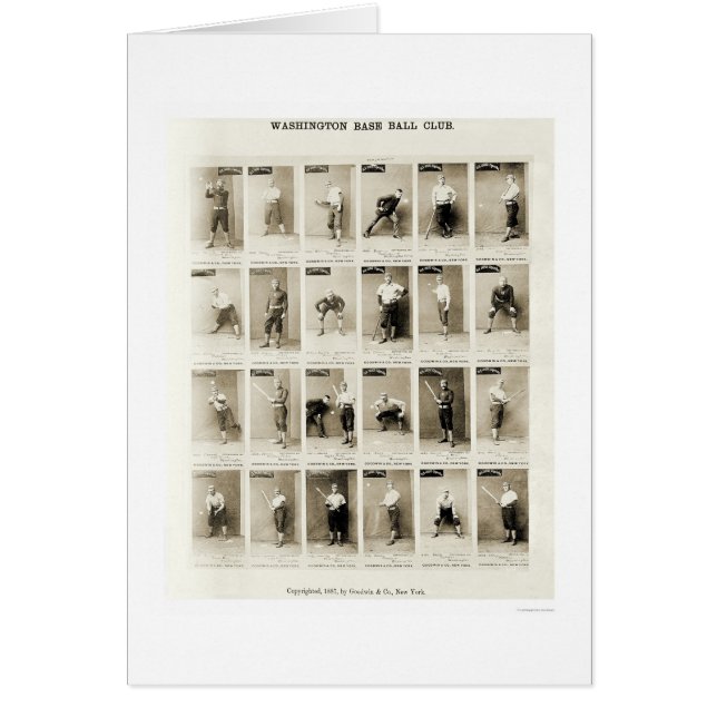 Washington Baseball Klubb 1887 Hälsningskort (Framsidan)