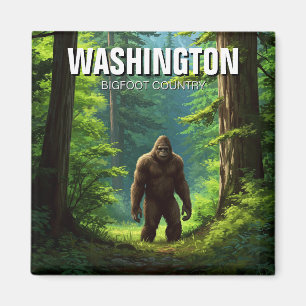Washington Bigfoot land Magnet