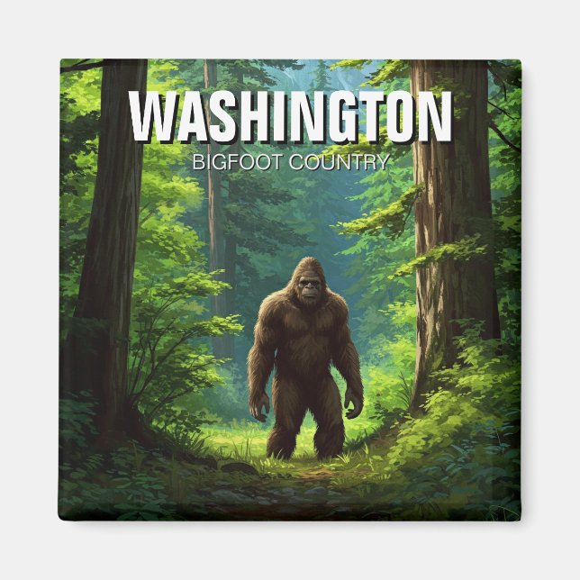 Washington Bigfoot land Magnet (Framsidan)