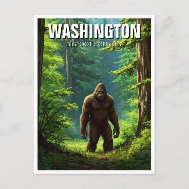 Washington Bigfoot land Vykort (Framsida)