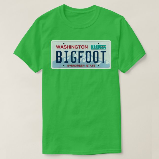 Washington Bigfoot-licensskylt T Shirt (Design framsida)
