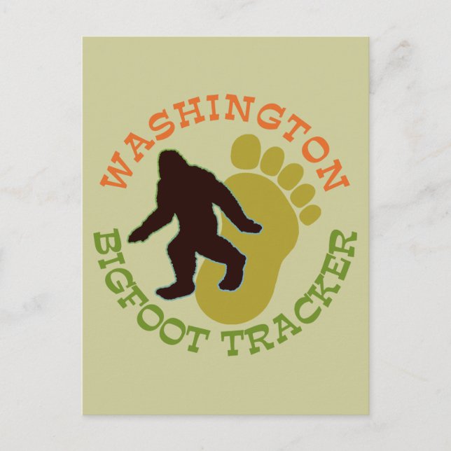 Washington Bigfoot Tracker Vykort (Framsida)